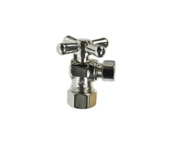 Mountain Plumbing Brass Cross Handle with 1/4 Turn Ball Valve - Lead Free - Angle (1/2" Compression) In Oil Rubbed Bronze
