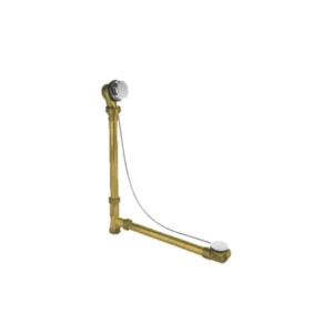 Mountain Plumbing Brass Body Cable Operated Bath Waste & Overflow Drain with Patented Flexible Overflow Neck for 21″ Center Drain Tub In Antique Brass