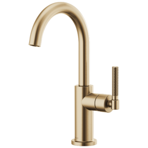 Brizo Litze®: Bar Faucet with Arc Spout and Knurled Handle Kit In Luxe Gold