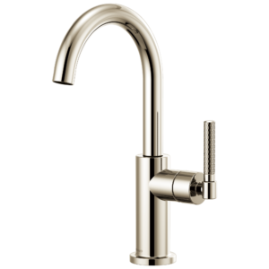 Brizo Litze®: Bar Faucet with Arc Spout and Knurled Handle Kit In Polished Nickel