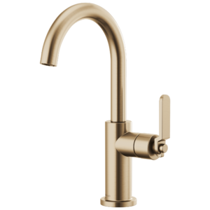 Brizo Litze®: Bar Faucet with Arc Spout and Industrial Handle Kit In Luxe Gold