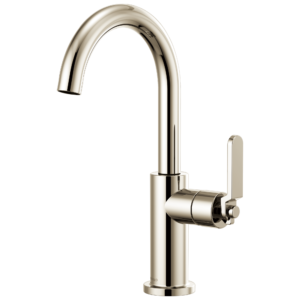 Brizo Litze®: Bar Faucet with Arc Spout and Industrial Handle Kit In Polished Nickel
