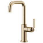 Brizo Litze®: Bar Faucet with Square Spout and Industrial Handle Kit In Luxe Gold