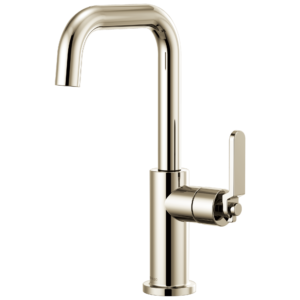 Brizo Litze®: Bar Faucet with Square Spout and Industrial Handle Kit In Polished Nickel