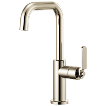 Brizo Litze®: Bar Faucet with Square Spout and Industrial Handle Kit In Polished Nickel