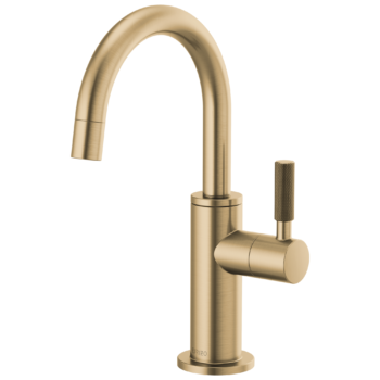 Brizo Litze®: Beverage Faucet with Arc Spout and Knurled Handle In Luxe Gold