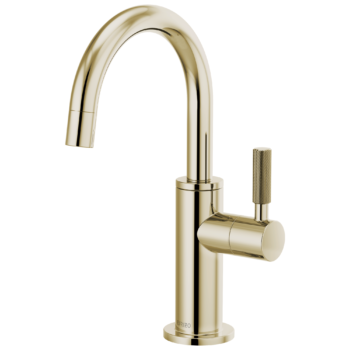 Brizo Litze®: Beverage Faucet with Arc Spout and Knurled Handle In Polished Nickel
