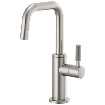 Brizo Litze®: Beverage Faucet with Square Spout and Knurled Handle In Stainless