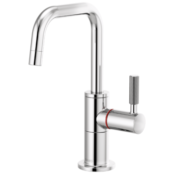 Brizo Litze®: Instant Hot Faucet with Square Spout and Knurled Handle In Chrome