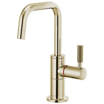 Brizo Litze®: Instant Hot Faucet with Square Spout and Knurled Handle In Polished Nickel