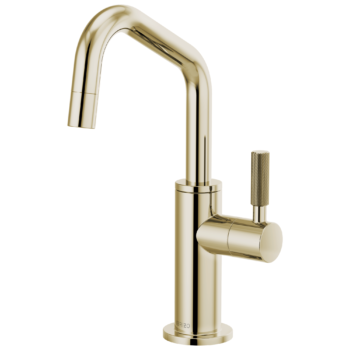 Brizo Litze®: Beverage Faucet with Angled Spout and Knurled Handle In Polished Nickel