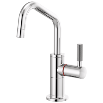 Brizo Litze®: Instant Hot Faucet with Angled Spout and Knurled Handle In Chrome
