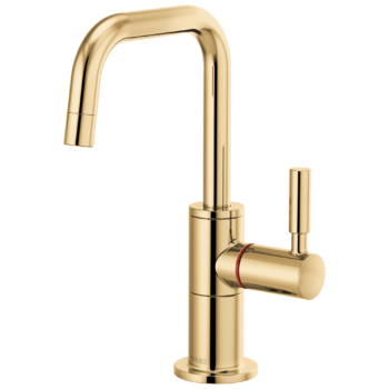 Brizo Solna®: Instant Hot Faucet with Square Spout In Polished Gold