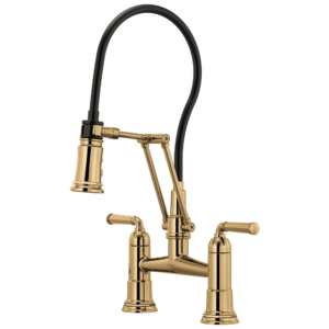 Brizo Rook®: Articulating Bridge Faucet In Polished Gold