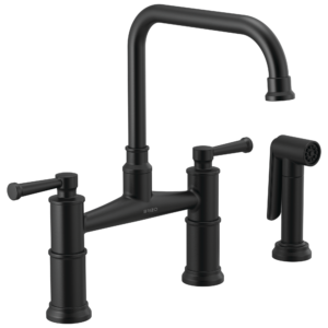 Brizo Artesso®: Bridge Faucet with Side Sprayer In Matte Black