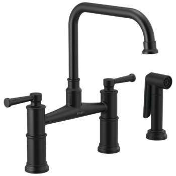Brizo Artesso®: Bridge Faucet with Side Sprayer In Matte Black
