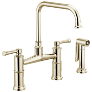 Brizo Artesso®: Bridge Faucet with Side Sprayer In Polished Nickel