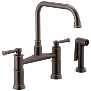 Brizo Artesso®: Bridge Faucet with Side Sprayer In Venetian Bronze