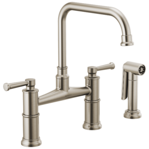 Brizo Artesso®: Bridge Faucet with Side Sprayer In Stainless