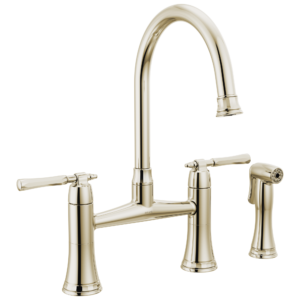 Brizo The Tulham™ Kitchen Collection by Brizo®: Bridge Kitchen Faucet with Side Spray In Polished Nickel