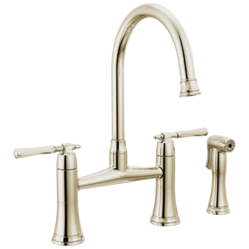 Brizo The Tulham™ Kitchen Collection by Brizo®: Bridge Kitchen Faucet with Side Spray In Polished Nickel