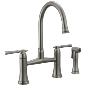 Brizo The Tulham™ Kitchen Collection by Brizo®: Bridge Kitchen Faucet with Side Spray In Luxe Steel