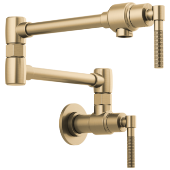 Brizo Litze®: Wall Mount Pot Filler with Knurled Handle Kit In Luxe Gold