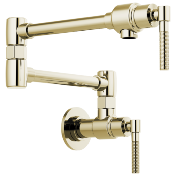 Brizo Litze®: Wall Mount Pot Filler with Knurled Handle Kit In Polished Nickel