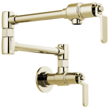 Brizo Litze®: Wall Mount Pot Filler with Industrial Handle Kit In Polished Nickel