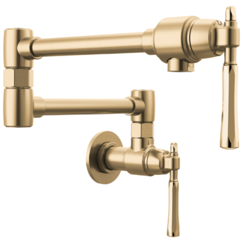 Brizo The Tulham™ Kitchen Collection by Brizo®: Wall Mount Pot Filler In Luxe Gold / Polished Gold