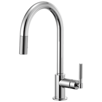 Brizo Litze®: Pull-Down Faucet with Arc Spout and Knurled Handle In Chrome