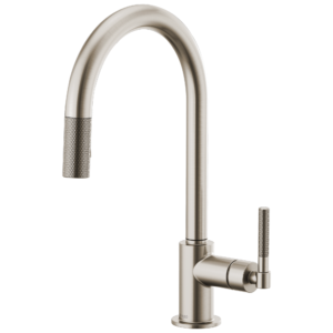 Brizo Litze®: Pull-Down Faucet with Arc Spout and Knurled Handle In Stainless