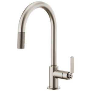 Brizo Litze®: Pull-Down Faucet with Arc Spout and Industrial Handle In Stainless