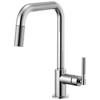 Brizo Litze®: Pull-Down Faucet with Square Spout and Knurled Handle In Chrome