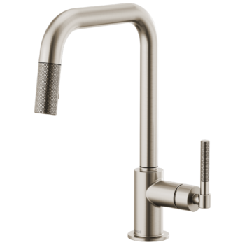Brizo Litze®: Pull-Down Faucet with Square Spout and Knurled Handle In Stainless