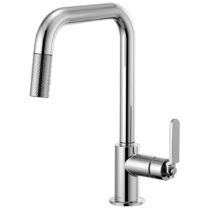 Brizo Litze®: Pull-Down Faucet with Square Spout and Industrial Handle In Chrome