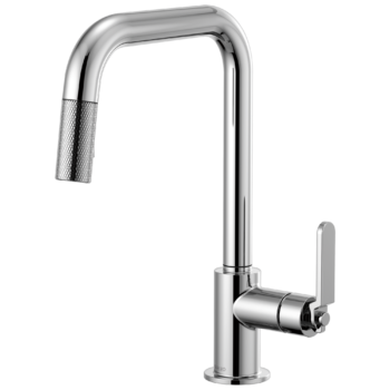 Brizo Litze®: Pull-Down Faucet with Square Spout and Industrial Handle In Chrome