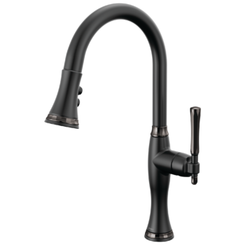 Brizo The Tulham™ Kitchen Collection by Brizo®: Pull-Down Kitchen Faucet In Matte Black / Brilliance Black Onyx
