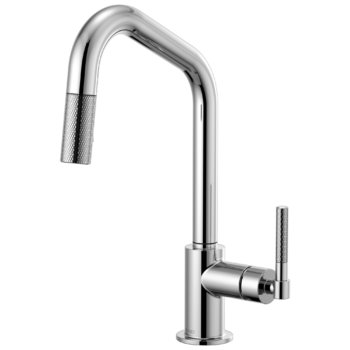 Brizo Litze®: Pull-Down Faucet with Angled Spout and Knurled Handle In Chrome