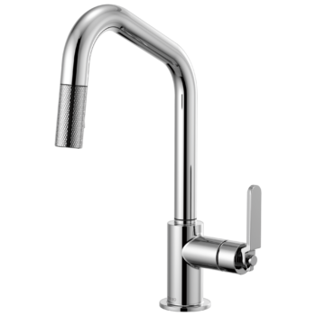 Brizo Litze®: Pull-Down Faucet with Angled Spout and Industrial Handle In Chrome