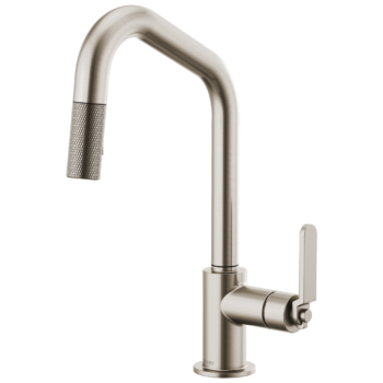Brizo Litze®: Pull-Down Faucet with Angled Spout and Industrial Handle In Stainless