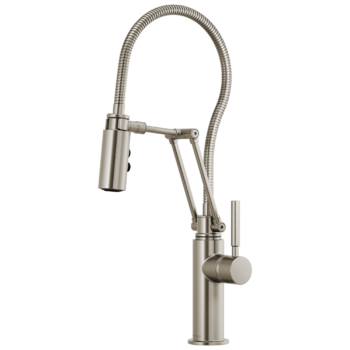 Brizo Solna®: Articulating Faucet With Finished Hose In Stainless