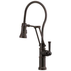 Brizo Artesso®: Articulating Faucet With Finished Hose In Venetian Bronze