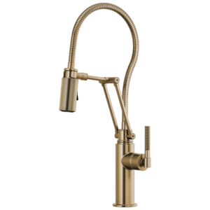 Brizo Litze®: Articulating Faucet With Finished Hose In Luxe Gold
