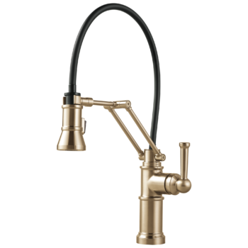 Brizo Artesso®: Single Handle Articulating Kitchen Faucet In Luxe Gold