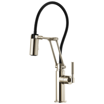 Brizo Litze®: Articulating Faucet with Knurled Handle In Polished Nickel