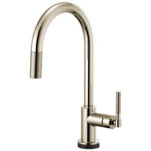 Brizo Litze®: SmartTouch® Pull-Down Kitchen Faucet with Arc Spout and Knurled Handle In Polished Nickel