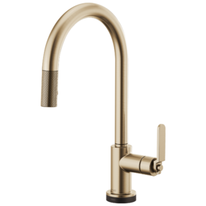 Brizo Litze®: SmartTouch® Pull-Down Kitchen Faucet with Arc Spout and Industrial Handle In Luxe Gold