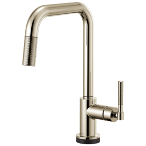 Brizo Litze®: SmartTouch® Pull-Down Kitchen Faucet with Square Spout and Knurled Handle In Polished Nickel