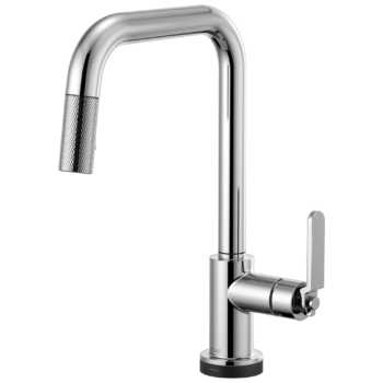 Brizo Litze®: SmartTouch® Pull-Down Kitchen Faucet with Square Spout and Industrial Handle In Chrome